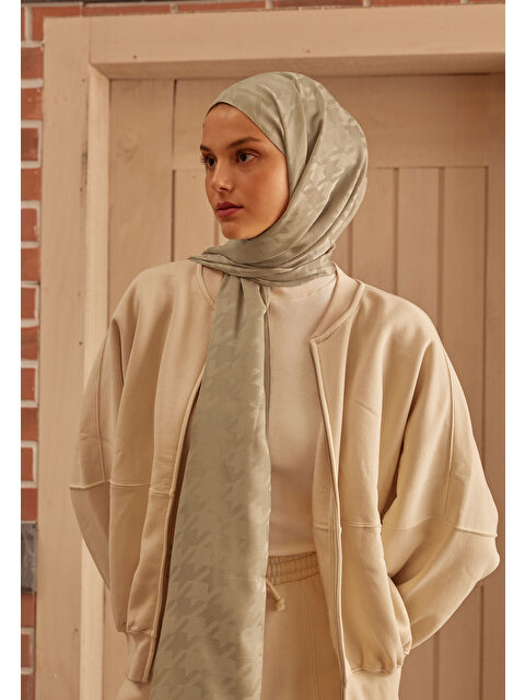 Fresh Scarfs Kazayağı Jakarlı Şal Naturel Bej - S000420372-26406