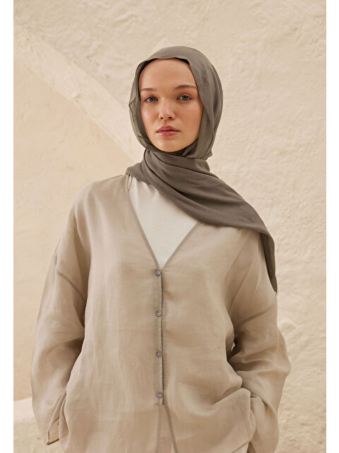 Fresh Scarfs Rami Viskon Şal Metalik Gri - S000420268-74