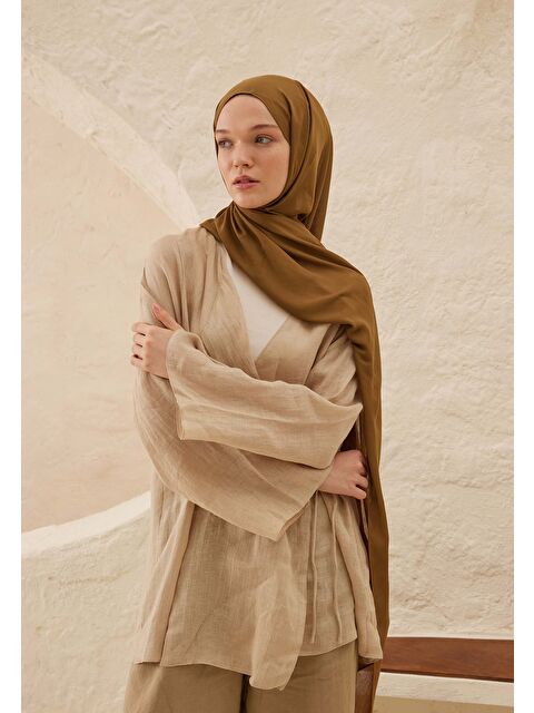 Fresh Scarfs Rami Viskon Şal Sütlü Kahve - S000420268-29705