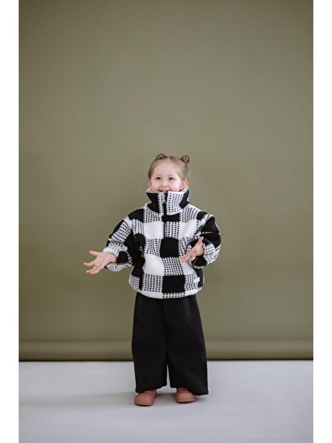 Oh La La Koala For Little Ones Lacivert Kareli Yarım Fermuarlı Wellsoft Çocuk Mont 1-6 Yaş