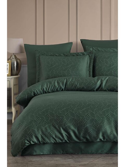 Varol Lyocell Jakar Nevresim Takımı Çift Kişilik Lienzo Yeşil - S000380444-18194