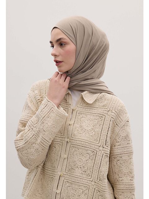 Fresh Scarfs Bambu Penye Şal Naturel Bej - S000420294-26406