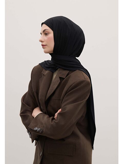 Fresh Scarfs Bambu Penye Şal Siyah - S000420294-6381