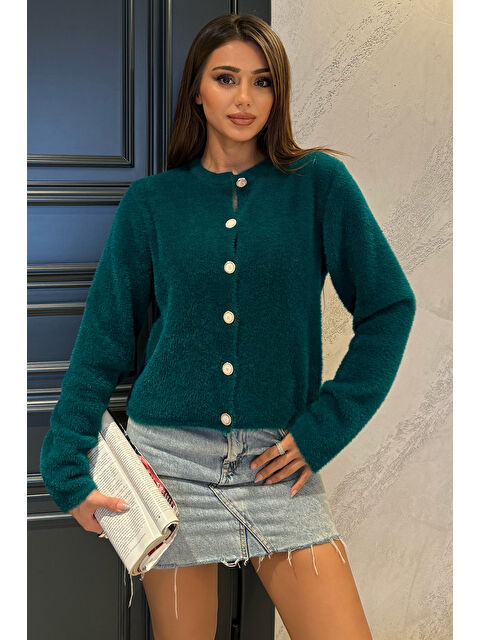 Gülseli İplik Kadın Sakallı Triko Ceket - S000289692-18709