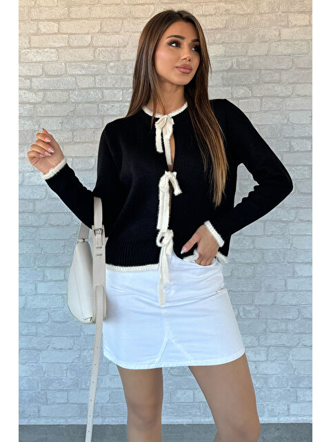 Gülseli Ön Bağlamalı Kadın Triko Ceket - S000289807-19351