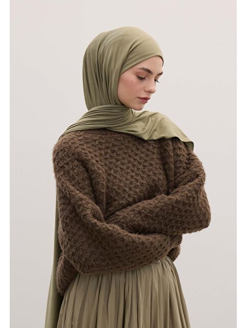 Fresh Scarfs Bambu Penye Şal Haki - S000420294-37310