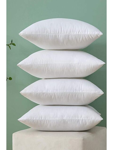 Varol 4 Adet Kırlent %100 Pamuk Kılıflı Silikon Dolgulu Beyaz 45x45 cm - S000380452-20063