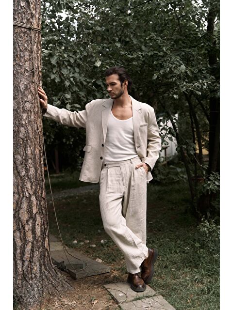 Bohemai Carlo Naturel Keten Erkek Blazer - S000525798-19928