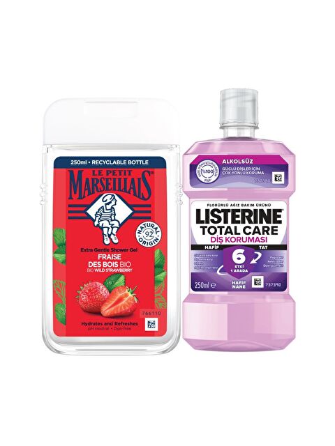 Listerine Total Care Hafif Tat Alkolsüz 250 ml + Le Petit Marseillais Çilek 250 ml