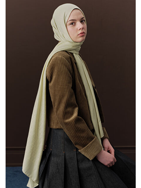 Fresh Scarfs Premıum Yünlü Düz Şal Soft Yeşil - S000420395-19978