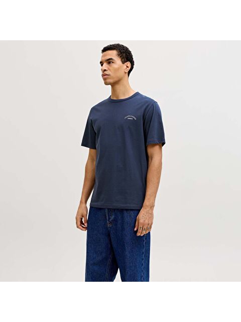 Jack & Jones College Logo Erkek Lacivert Tişört