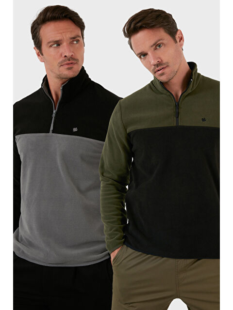 Buratti Regular Fit Anti-Pilling Tüylenme Yapmayan Dik Yaka Şardonlu 2'li Paket Polar 5906016S2 - S000452337-37308