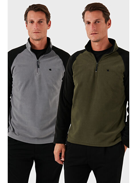 Buratti Slim Fit Yarım Fermuarlı Kışlık Şardonlu 2'li Paket Polar 5906055S2 - S000452339-37593