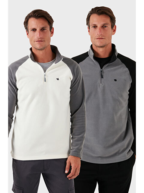 Buratti Slim Fit Yarım Fermuarlı Kışlık Şardonlu 2'li Paket Polar 5906055S2 - S000452339-6413