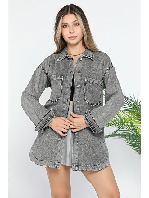 Gülseli Çift Cepli Jean Ceket - S000289800-29666