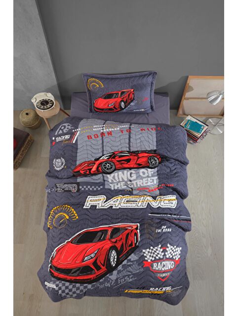 Clasy %100 Pamuk Tek Kişilik Yatak Örtüsü Seti Racing Team - S000209404-17234