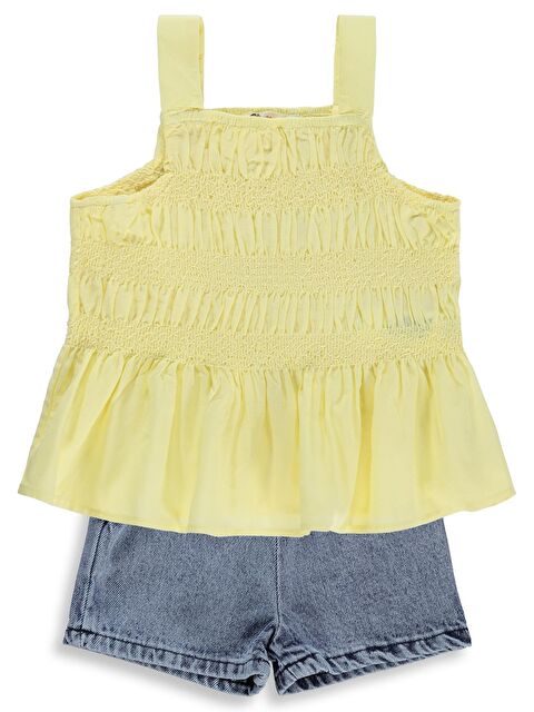 Civil Girls Askılı 2-5 Yaş Takım - Sarı