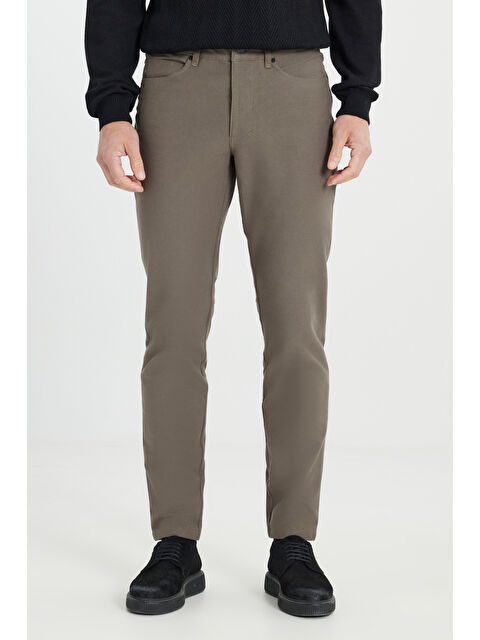 Altınyıldız Classics Erkek Haki 360 Her Yöne Esneyen Slim Fit Dar Kesim Pamuklu 5 Cep Casual Pantolon - S000402652-18547