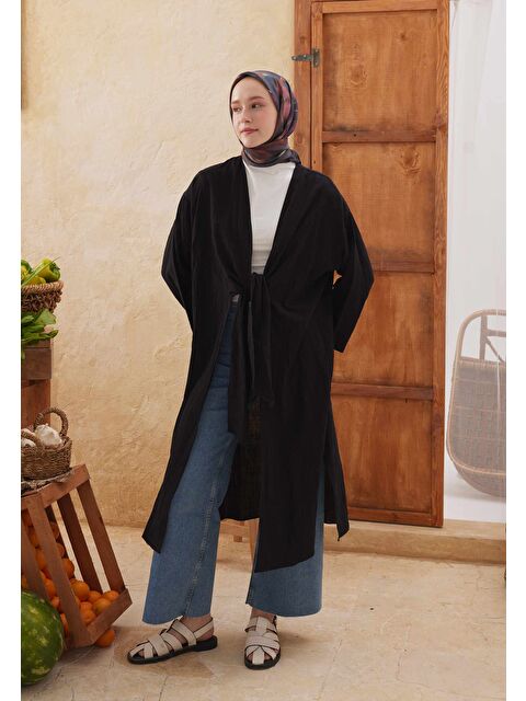 Fresh Scarfs Dark Garden Desen Pamuk İpek Eşarp Mürdüm - S000423031-20036