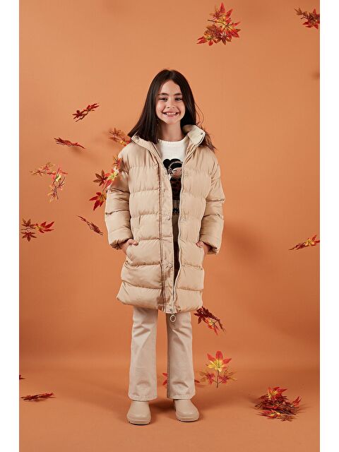 Lela Yakası Suni Kürklü Kapüşonlu Cepli Mont 6028720 - S000000682-19965