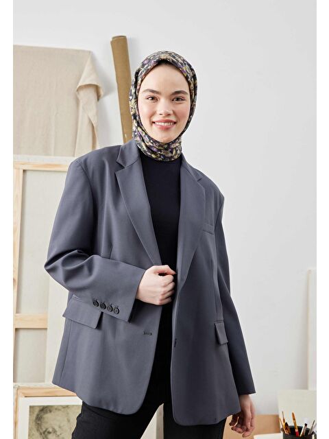 Fresh Scarfs Etnıc Desen Pamuk İpek Eşarp Adaçayı - S000423085-18194