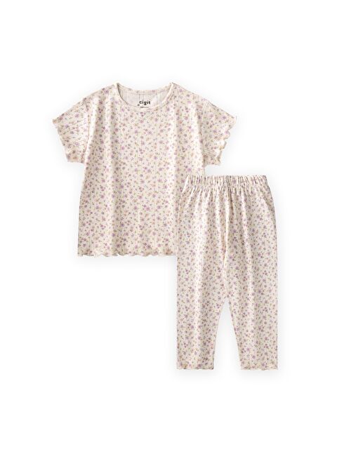 CİGİT Desenli Pijama Takımı 1-8 Yaş Çıtır Çiçek Desen - S000530520-20042