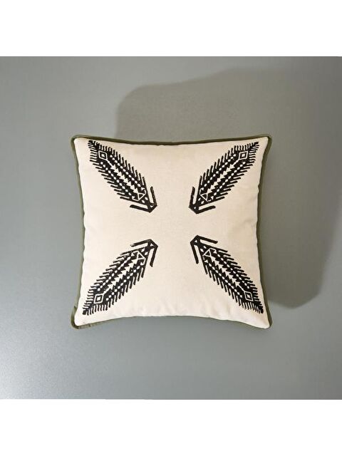 Evidea Soft Su Yolu Baskılı Kırlent - Ekru- 40x40 cm - S000365851-19965