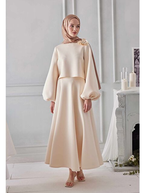 Fresh Scarfs Janjanlı Şal Fındık Kabuğu - S000420499-29705