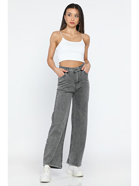 Gülseli Yüksek Bel Elastanlı Kadın Palazzo Jean Pantolon - S000299961-29666