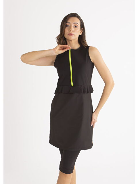 Mayovera Tasarım Mayo Yeşil Fermuarlı Yarı Kapalı Mayo - S000253551-19351