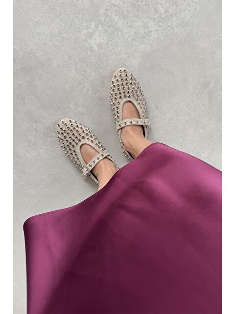 Straswans Sofia Kadın Drop Detay Süet Babet Bej - S000513044-19928