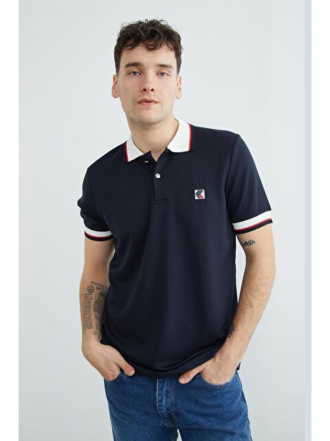 Fullamoda Ribanalı Polo Yaka Yarım Düğmeli Modal Tişört - S000522413-21164