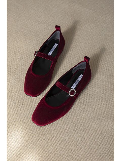 Straswans Berny  Kadın  Kemer  Detay  Kadife  Babet Bordo - S000513148-19951
