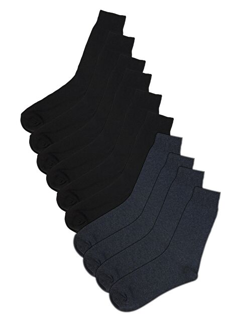 TUDORS 10'Lu Siyah-Lacivert Klasik Erkek Çorap - S000525812-23173