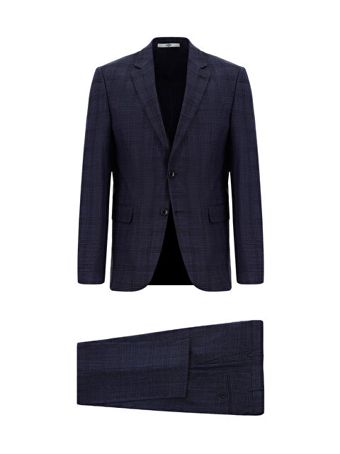 Kiğılı Slim Fit Dar Kesim Klasik Ekose Takım Elbise