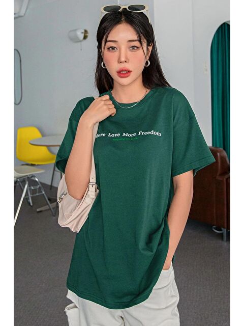 uyguntarz Unisex More Love Baskılı Oversize Tshirt - S000237940-18194