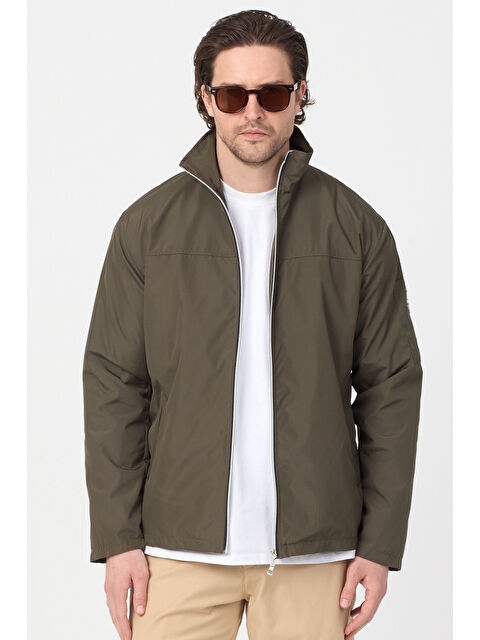TONNY BLACK Erkek Haki Su Geçirmez Baharlık Kol Fermuar Detaylı Ceket