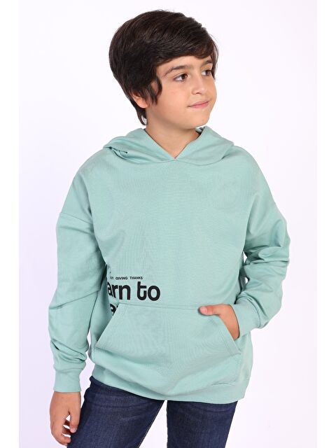 Toontoykids Erkek Çocuk Kapüşonlu Kanguru Cepli Baskılı Sweatshirt - S000333106-29460