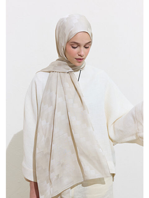 Fresh Scarfs Nori İpek Jakar Şal Taş - S000417174-25636