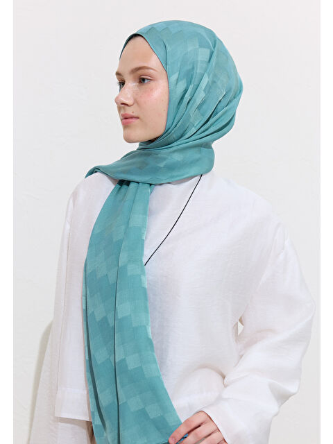 Fresh Scarfs Nori İpek Jakar Şal İndigo - S000417174-23093
