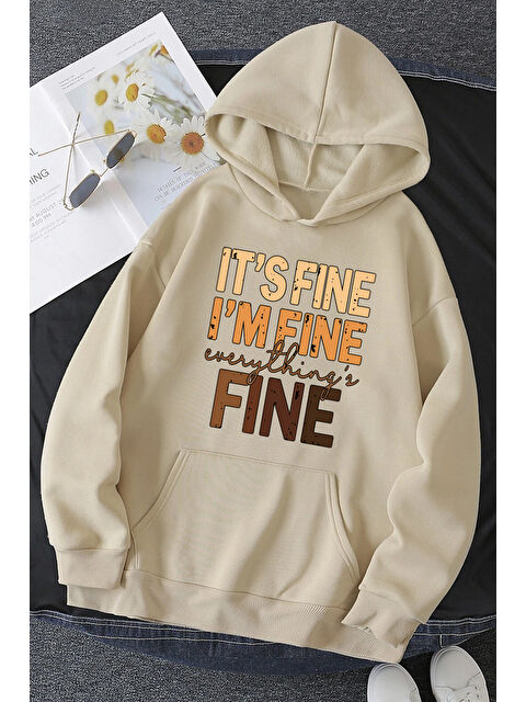 uyguntarz Unisex Oversize Fine Baskılı Sweatshirt - S000267687-19928