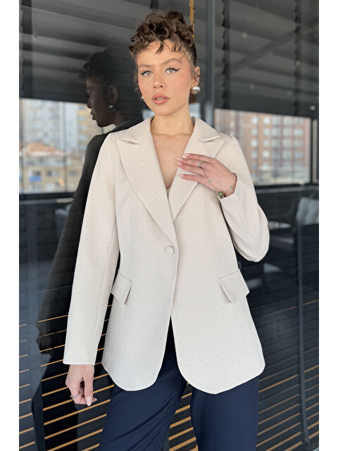 Gülseli Taş Detaylı Kadın Tarz Blazer Ceket - S000361028-25636