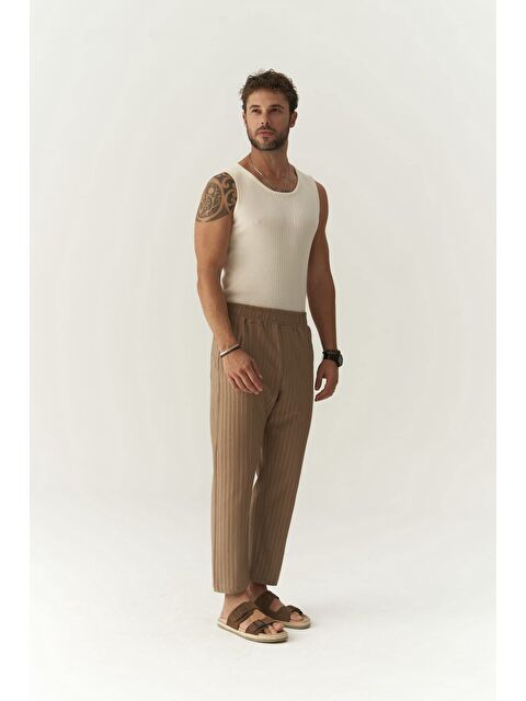 Mai Collection Robin Rachel Erkek Örme Kumaş Vizon Pantolon - S000525816-26429