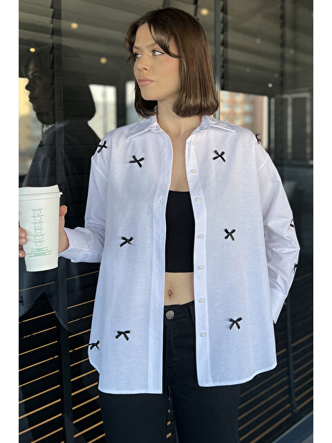 Gülseli Kurdele Detaylı Kadın Gömlek - S000361035-20063