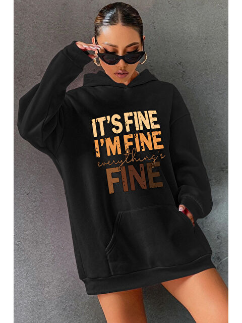 uyguntarz Unisex Oversize Fine Baskılı Sweatshirt - S000267687-19351