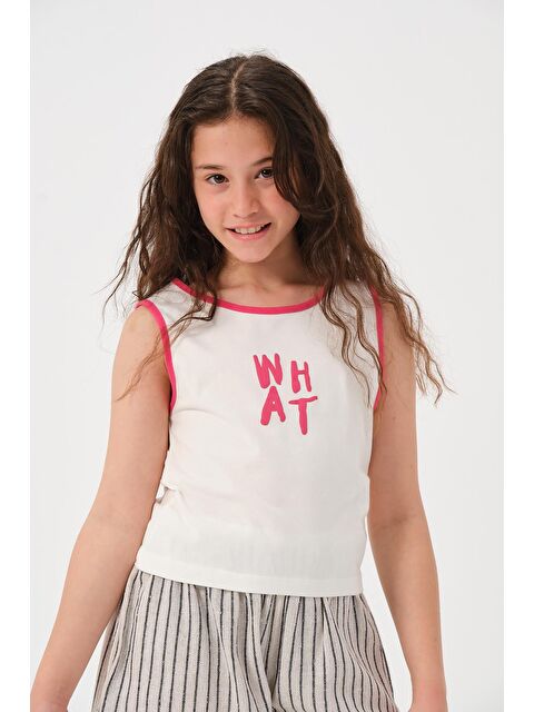 Jazzi·ee Genç Kız Çocuk Yazı Baskılı Kolsuz Tişört - S000315701-18686