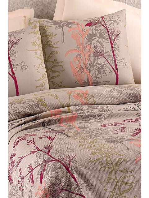 UPSTYLE Pike Seti Baskılı Çift Kişilik Urla Bej - S000274761-19928