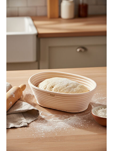 Bambum Puder Ekmek Mayalama Sepeti Oval 21 Cm