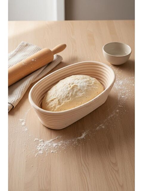 Bambum Puder - Ekmek Mayalama Sepeti Oval 24 Cm