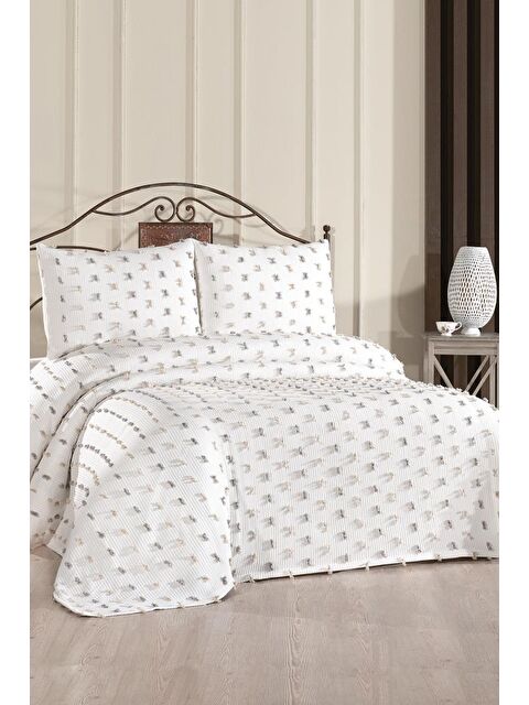 Çeyiz Diyarı Elara 3 Parça Çift Kişilik Pike Takımı